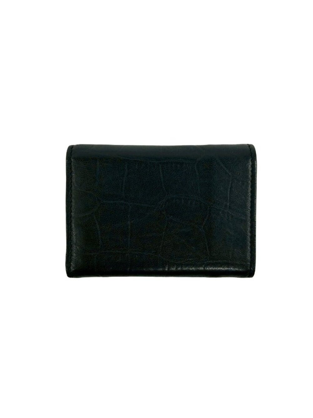 Saint Laurent Box Paris YSL Logo Leather Trifold Wallet Mini Black - Picture 2 of 10